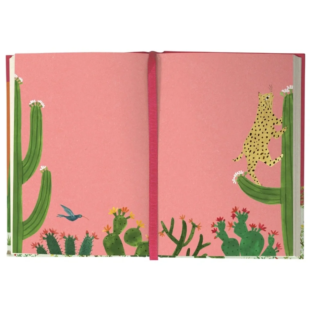 Illustrated Journal, Beautiful Bold Art – Cactus Field, 272 Pages, Amazing Gift!